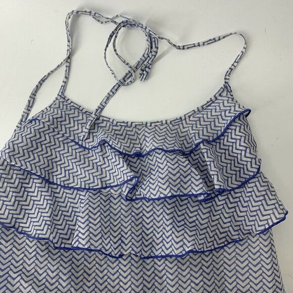 GAP Blue Layered Ruffle Halter Top Tank Blue Small - Picture 3 of 4